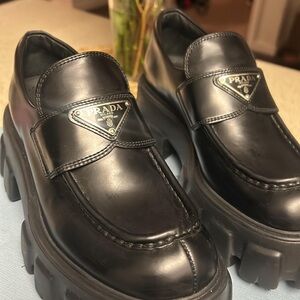 Prada Women's Black Chunky Loafers